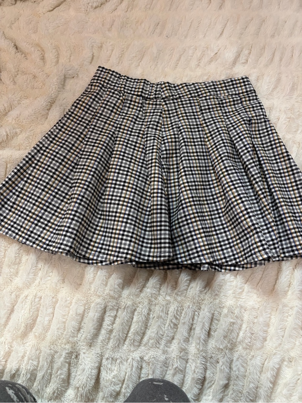 Forever 21 Black and White Gingham Circle Skirt
